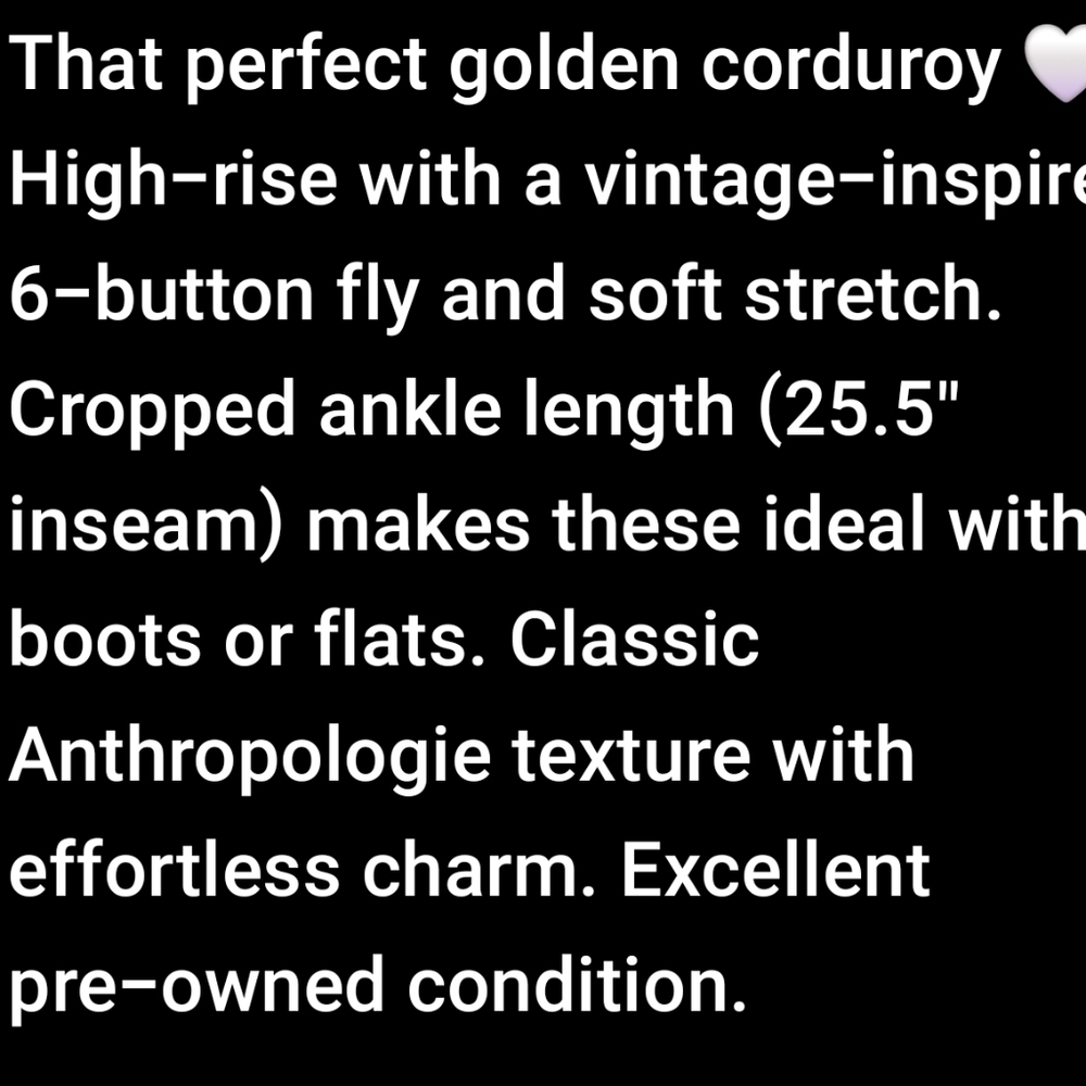 Anthropologie Pilcro High Rise Button Fly Corduroy Pants | 29 - Picture 8 of 10